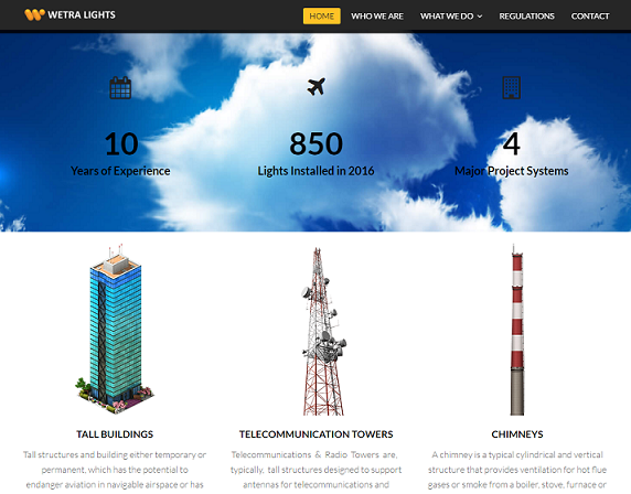 Luxsolar and Wetra low medium and high intensity aviation obstruction lights